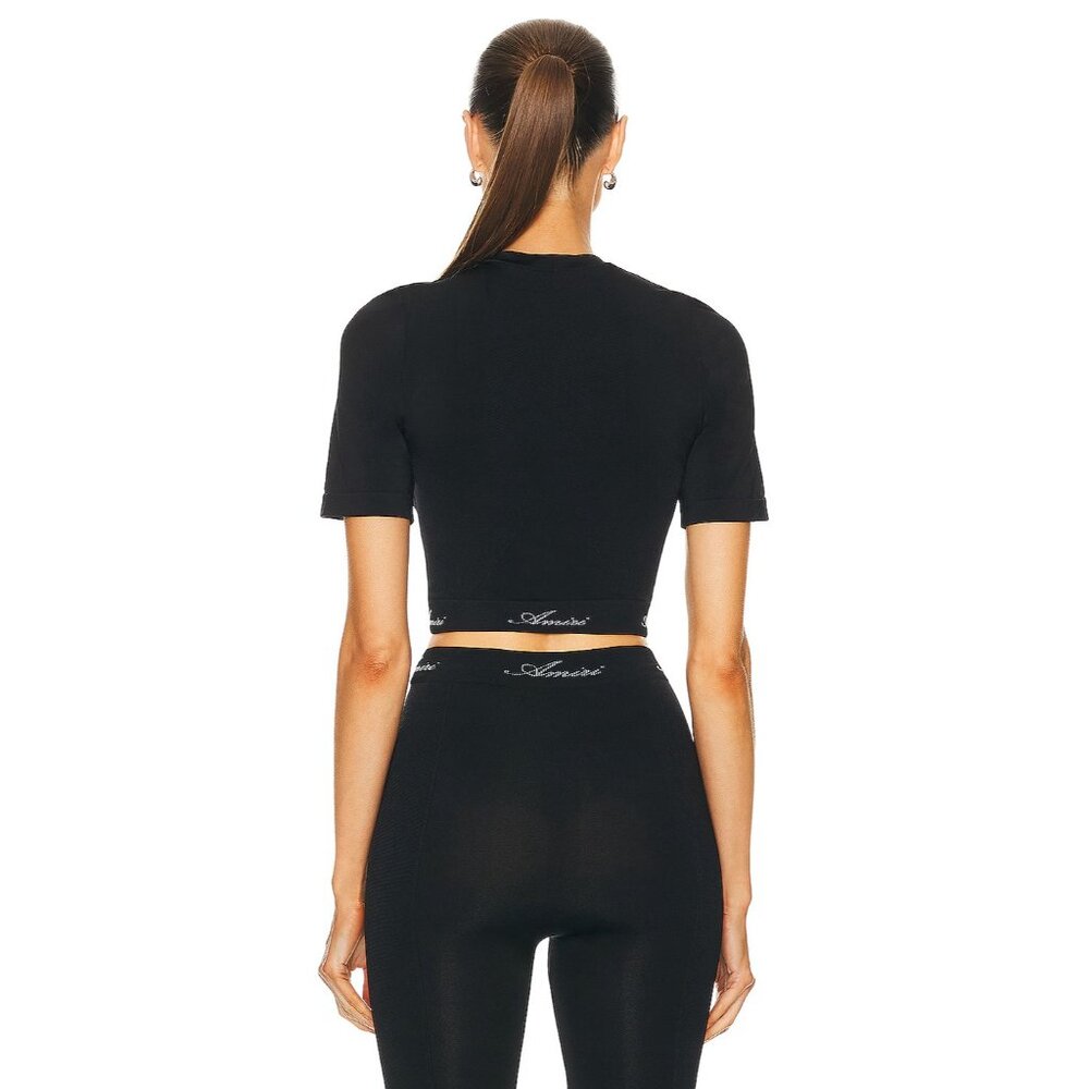 Amiri Seamless Short Sleeve Top in Black - Picture 3 of 4